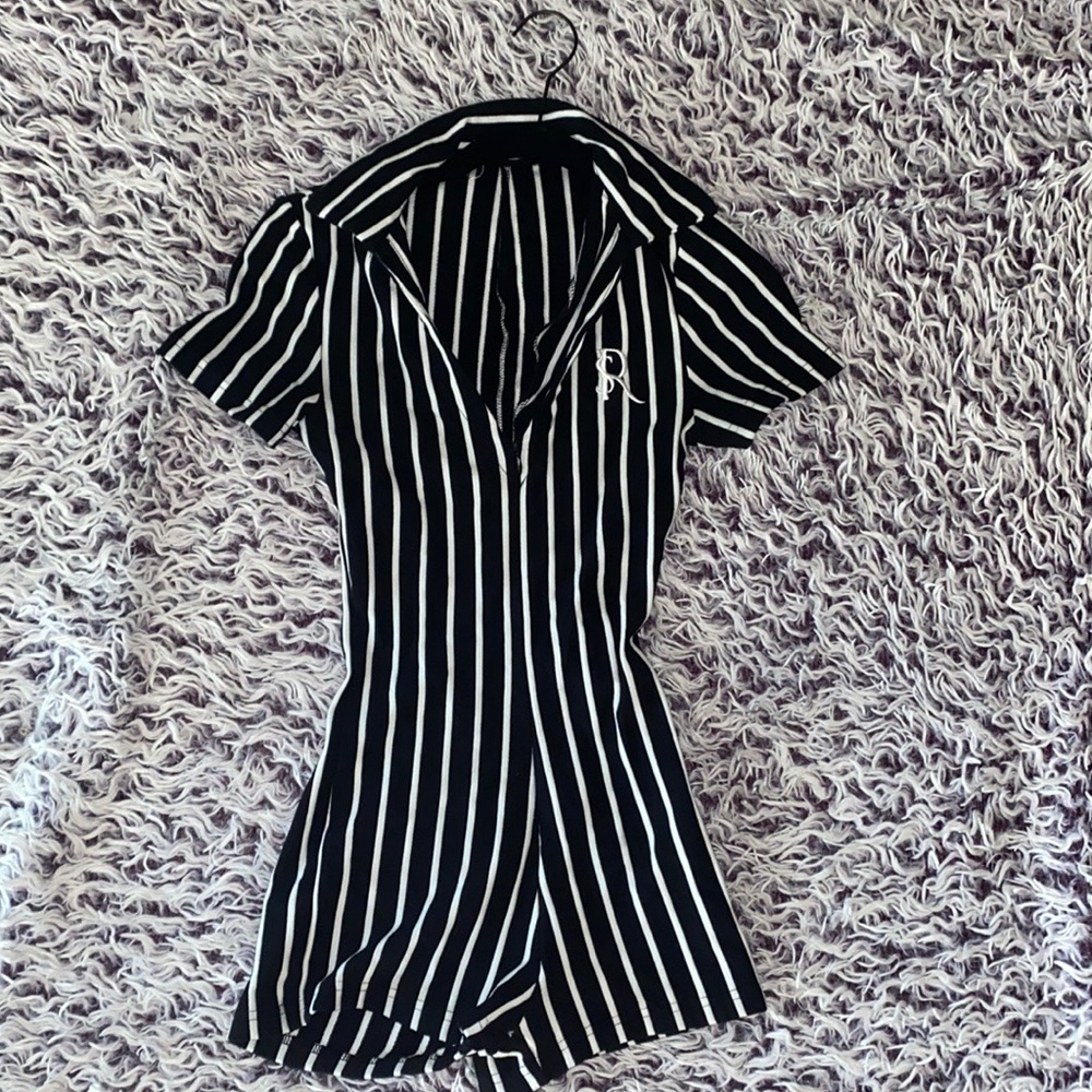So Real Black and White Romper